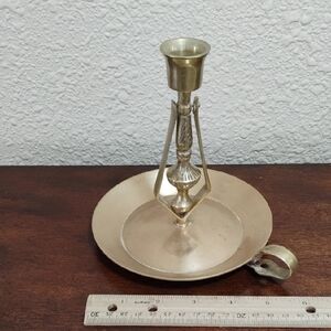 Vintage Brass Ship's Swivel Candle Holder